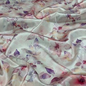 پارچه ساتن lx طرح گل ملیحه