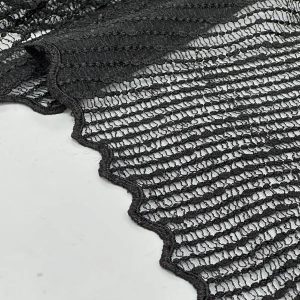 خرید پارچه تور مشکی راه راه