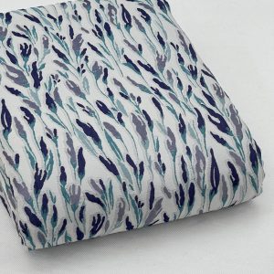 خرید پارچه ژاکارد طرح زنبقی آسمانی بنفش