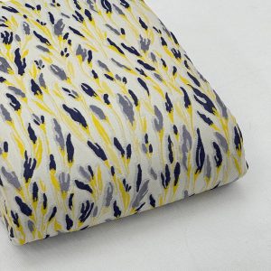 پارچه ژاکارد طرح زنبقی زرد بنفش