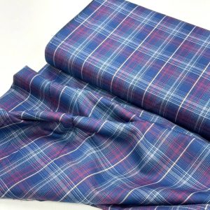 خرید پارچه تترون نخی چهارخونه خط ریز قرمز