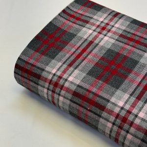 پارچه کشمیر طرحدار خاکستری صورتی قرمز