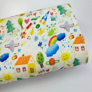 پارچه تریکو میله ای طرح نقاشی