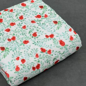 پارچه کبریتی ریز سفید طرح انار