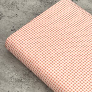 پارچه کتان چهارخونه گلبهی