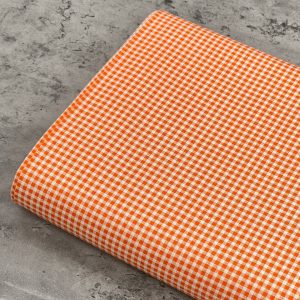 پارچه کتان چهارخونه نارنجی