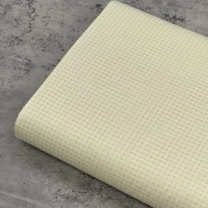 پارچه کتان چهارخونه کرم