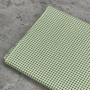 خرید پارچه کتان چهارخونه چهارخونه سبز