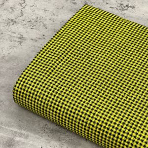 پارچه کتان چهارخونه زرد