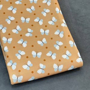 خرید پارچه تریکو میله ای سفید طرح آلبالو