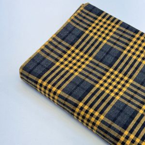 خرید پارچه کشمیر طرحدار طلایی خاکستری مشکی