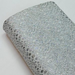 پارچه گیپور لمه آستردار نقره‌ای