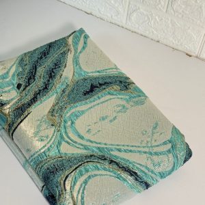 پارچه ژاکارد ایتالیایی سبز آبی