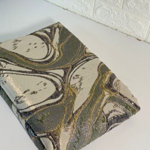 پارچه ژاکارد ایتالیایی طلایی سبز