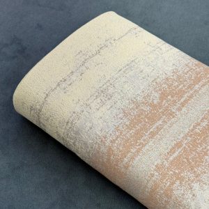 پارچه ژاکارد پتینه خطی کرم قهوه ای