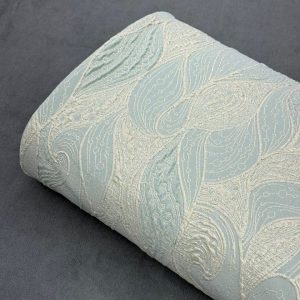 پارچه ژاکارد ترک طرح موج سبز طلایی