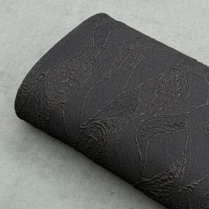 پارچه ژاکارد ترک طرح موج مشکی
