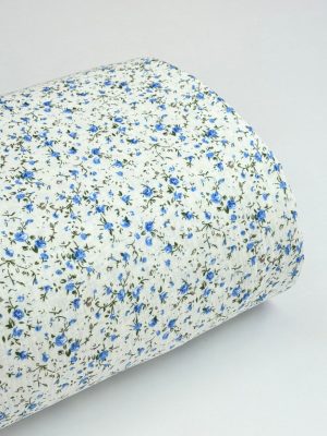 پارچه موسلین طرح گل آبی