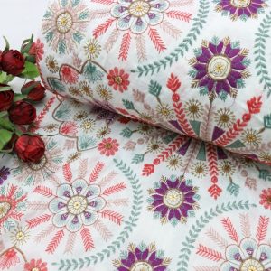 پارچه لینن سوزندوزی کد 12