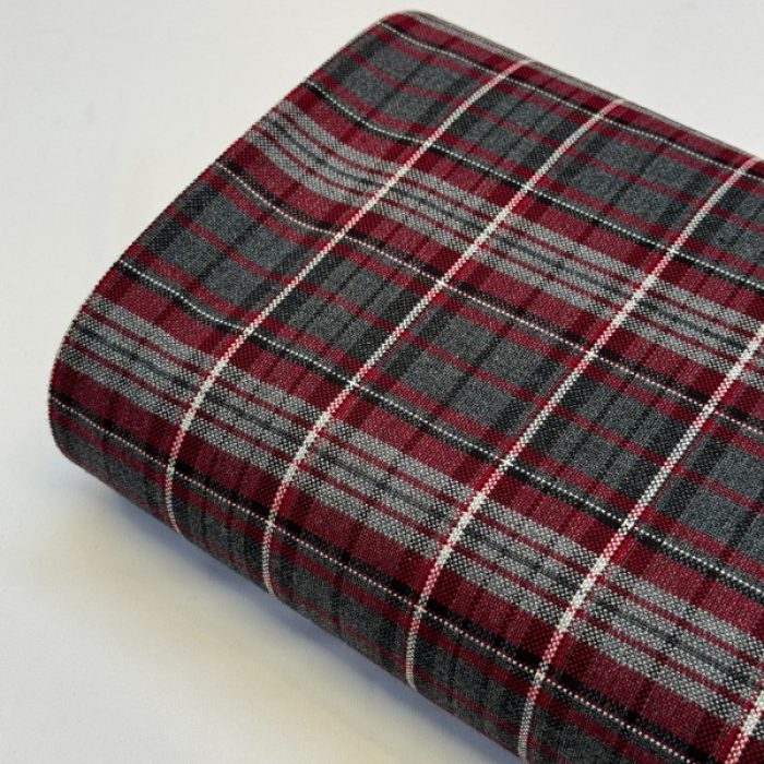 پارچه کشمیر طرحدار کشمیر قرمز سفید طوسی